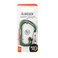 Nite Ize SlideLock Carabiner Aluminium #3 Olive CSLA3-08-R6