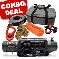 Carbon Offroad V.3 12000lb Winch Black Hook And Recovery Combo Deal CW-12KV3-COMBO2