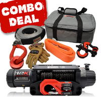 Carbon Offroad V.3 12000lb Winch Red Hook And Recovery Combo Deal CW-12KV3R-COMBO2