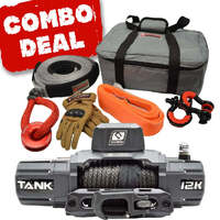 Carbon Offroad Tank 12000lb 4X4 Winch Kit Ip68 12V And Recovery Combo Deal CW-TK12-COMBO2