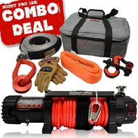 Carbon Offroad Scout Pro 12K Winch And Recovery Kit Combo CW-XD12-COMBO7