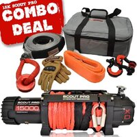 Carbon Offroad Scout Pro 15K Winch And Recovery Kit Combo CW-XD15-COMBO6