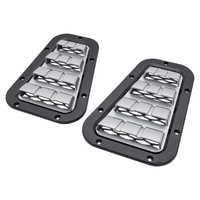 Aftermarket XS Bonnet Vent Set Black with Silver Mesh Land Rover Defender DA1974 